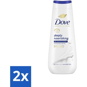 2 x Dove Douchecrème - Deeply Nourishing - 600 ml - Douchecrème - Verzorgende Douchegel - Droge Huid - Hydratatie - MicroMoisture