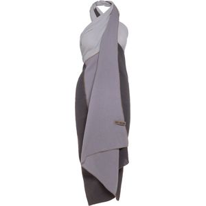 Knit Factory Fay Pareo - XL Sjaal - Sarong - Stranddoek - Strandlaken - Strandjurk voor Dames - Antraciet/Licht Grijs - Duurzaam & Milieuvriendelijk - 100% Biologisch katoen