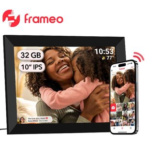 Vinteq® Digitale Fotolijst Met Wifi - Frameo - Digitaal fotolijstje - Digitale Fotokader - 10.1 inch - Touchscreen - Zwart