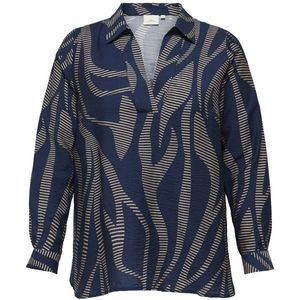 ONLY CARMAKOMA - CARFANNIL LS V-NECK TOP AOP - Dames - Blouses