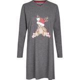 Happy Shorts Dames Kerst Pyjama Nachthemd Blauw / Grijs - Maat S | big shirt | slaaphemd