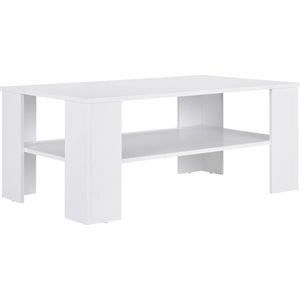 In And OutdoorMatch Salontafel Emery - Met Plank - MDF - 100x60x43 cm - Wit - Stijlvolle uitstraling