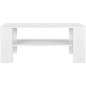 In And OutdoorMatch Salontafel Emery - Met Plank - MDF - 100x60x43 cm - Wit - Stijlvolle uitstraling