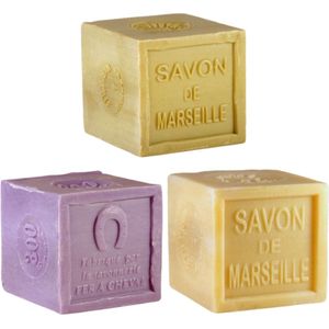 Savon de Marseille - 3 x 300 gram blok - Olijf, plantaardige oliën & Lavendel - Duurzaam & Natuurlijk