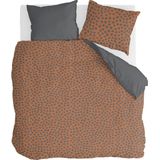 Walra Dekbedovertrek Spots & Dots - 200x220 - 100% Katoen - Cognac