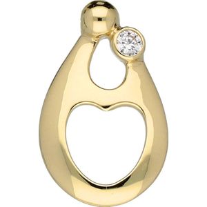 Glow familiehanger 1 kind  met zirkonia - goud 14 kt