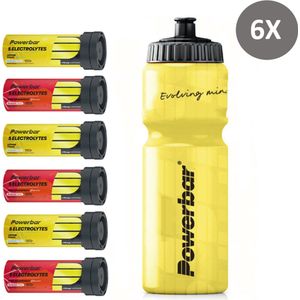 Powerbar Sportdrank Electrolyte Tabs - Lemon Tonic (3x) & Pink Grapefruit (3x) - Met 5 Elektrolyten - Met cafeïne - 6 x 10 tabletten (inclusief GRATIS PowerBar bidon)