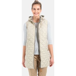 camel active Lange gewatteerde vest van gerecycled polyester - Maat womenswear-42 - Light Sage