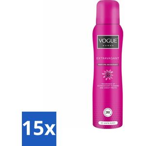 Vogue Women - Extravagant - Parfum Deodorant - 150 ml - Bulkverpakking - 15 stuks