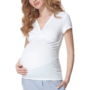 Bellivalini Dames Positie - Shirt Met Borstvoedingsfunctie – Ecru – XXL - BLV-BLV50-123-BL