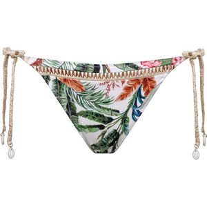 Watercult - Exotic Dive tie-side bikinibroekje - maat 36 - Print/Groen/Wit