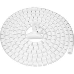 Flexibele Spiraaldraad Wrap Slang Kabel Organizer Management - Draad Opslagbuis - Bescherming - 30m x 16mm Wit .