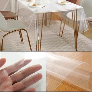 Tafelkleed transparante tafelfolie, 140 x 210 cm, waterdicht en afwasbaar, van pvc, voor buiten, bescherm je tafel tegen vuil