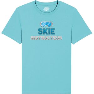Ski Instructeur - Grappige Apres Ski Wintersport Kleding - Mannen / Vrouwen / Unisex - Foute Ski en Snowboard Vakantie Outfit Cadeau - Unisex T-Shirt - Atoll Blauw - Maat S
