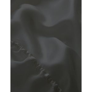Zijden Hoeslaken inSilk voor topdek matras 1-persoons Antraciet 90 x 200 cm - 100% Puur Zijde