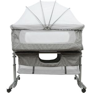 3-in-1 babynestje: opklapbaar bed voor reizen en thuisgebruik, height-adjustable, met schommelfunctie en muggennet
