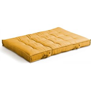Oviala - Geel gestoffeerd kussen voor pallets 120 x 80 cm