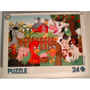 Legpuzzel - puzzel - 24 stukjes - leeftijd 3+ - boerderij - dieren - Toy universe