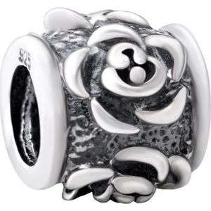 Quiges - 925 - Zilveren - Bedels -Sterling zilver - Beads - Roos Bloem Kraal Charm - Geschikt – voor - alle bekende merken - Armband Z304