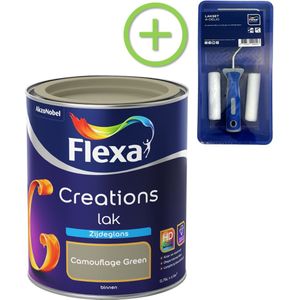 Flexa - Creations - Lak - Zijdeglans - Camouflage Green - 750 ml + Lakroller