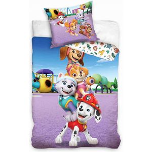 Paw Patrol Beddengoed 160x200 Katoen Paars Dubbelzijdig