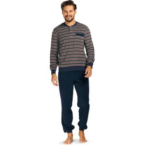 Comte - Badstof Heren Pyjama - grijsblauw gestreept - maat XL