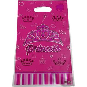 Uitdeelzakjes ""Princess"" - Feestzakjes - Roze - Kunststof - 10 Stuks - Verjaardag - Feest - Surprise - Uitdelen - Snoepen