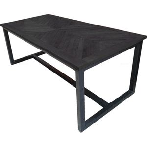 Eettafel Jaivy zwart mangohout en metaal 180x90x76 cm