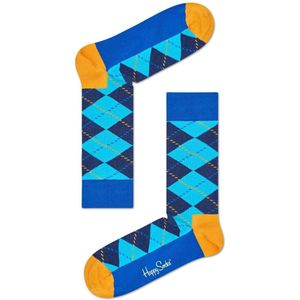 Happy Socks Argyle Sokken- Blauw/Geel - Maat 36-40
