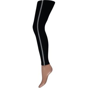 Sarlini | Jersey Dames Sportieve Legging met streep | Zwart/Zilver