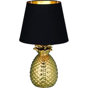 Elegante Keramische Tafellamp Pineapple Goud-zwart