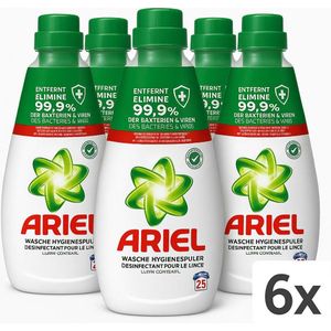 Ariel - Hygiene - Voordeelverpakking - Spoelconcentraat met Desinfectie - 6x1L - 150 Wasbeurten