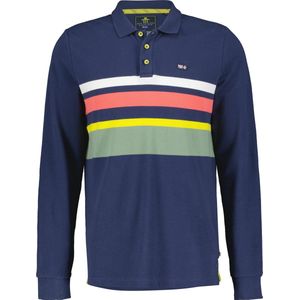 NZA New Zealand Auckland Lange mouw Polo shirt - 23BN203 Tweed Marine (Maat: M)