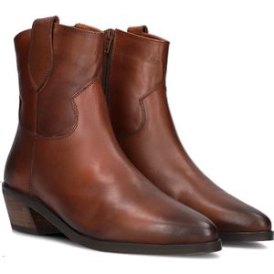 Notre-V Fru110 Enkellaarsjes - Enkelboots met rits - Dames - Cognac - Maat 41