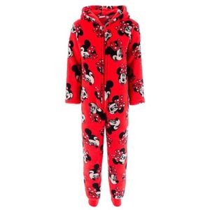 DIsney Minnie Mouse - Onesie - Rood - zachte fleece - Huispak - maat 116 - met capuchon