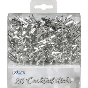 Boland - 20 Cocktailprikkers zilver Zilver - Geen thema - NYE - Oudjaarsavond