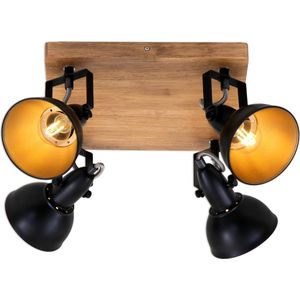 Briloner Leuchten WOOD & STYLE plafondlamp - spots draaibaar - 4xE14 - hout en Metaal