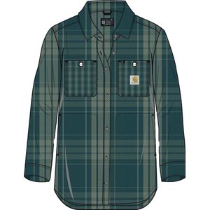 Carhartt Damen Loose Fit Twill Plaid Shirt 107136 Greenstone-XS