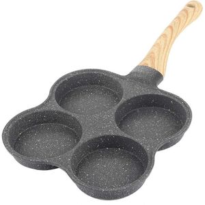 4-Gat Omelet Pan Non-stick Ontbijt Pannenkoek Kookgerei Set voor Inductiekookplaat Gasfornuis .