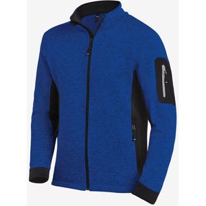 FHB Christoph Herenvest Tricotfleece Korenblauw-Zwart maat XS