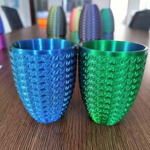 Zijde Dual Colour PLA Filament - Blauw/Groen PLA Filament 1.75mm - 1KG 3D Printer Filament - Twee Kleur Coextrusie Filament - PLA Glanzend Metallic Filament - 3D Printmateriaal Blauw/Groen PLA 2 in 1