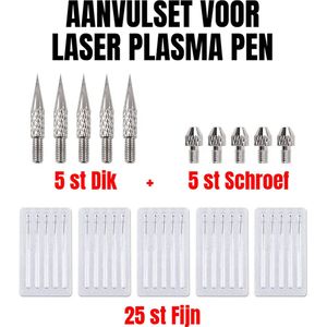 Allernieuwste.nl® AANVUL SET Laser Plasma Pen Wrattenverwijderaar Steelwratjes Tattoos Moedervlekken Verwijderen Pigmentvlekken Sproeten Mee Eters Wrattenbehandeling - LET OP AANVUL SET ##