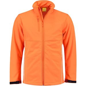 Lemon & Soda Softshell jacket voor heren in de kleur oranje in de maat 6XL.