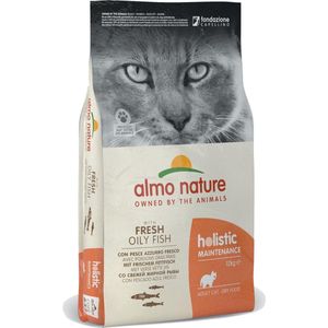 Almo Nature Holistic Droogvoer voor Volwassen Katten - Vette Vis - Holistic Vette Vis - 12kg