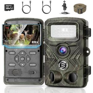 Equivera Wildcamera met Nachtzicht - Wildcamera - Wildcamera voor Buiten - Jachtcamera - Bewegingssensor - Nachtzicht