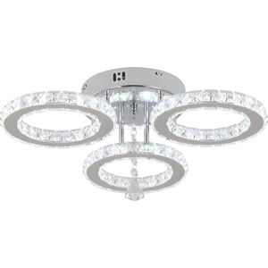 SureDeal® - Kroonluchter - 3 Ringen - Hanglamp - Plafondlamp - Dimbaar - App bestuurbaar - inclusief Led-Lampen - 42x42x9,5cm