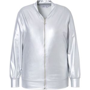 Angel of Style - Dames - Blouson zilverkleurig-metallic rits - Zilver - Maat 56