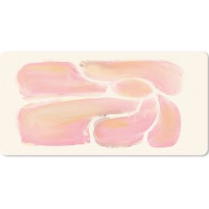 Muismat XXL - Bureau onderlegger - Bureau mat - Bloemen - Roze - Natuur - Boho - 90x45 cm - XXL muismat