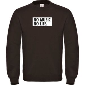 Sweater Zwart XXL - no music no life - wit - soBAD. | Sweater unisex | Sweater man | Sweater dames | Muziek