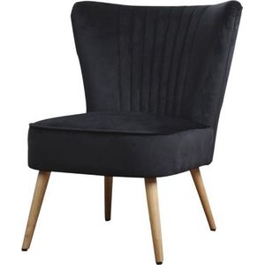 Fauteuil - Eva - stof Velours zwart